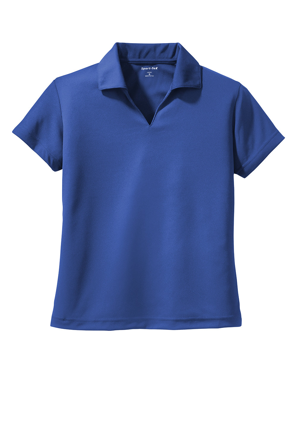 Sport-Tek L469 Womens Dri-Mesh Moisture Wicking Short Sleeve Polo Shirt Royal Blue Flat Front