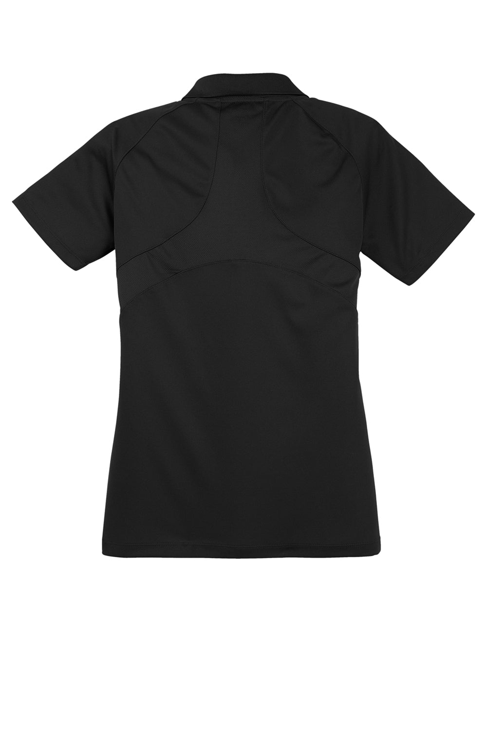 Sport-Tek L474 Womens Dri-Mesh Moisture Wicking Short Sleeve Polo Shirt Black Flat Back