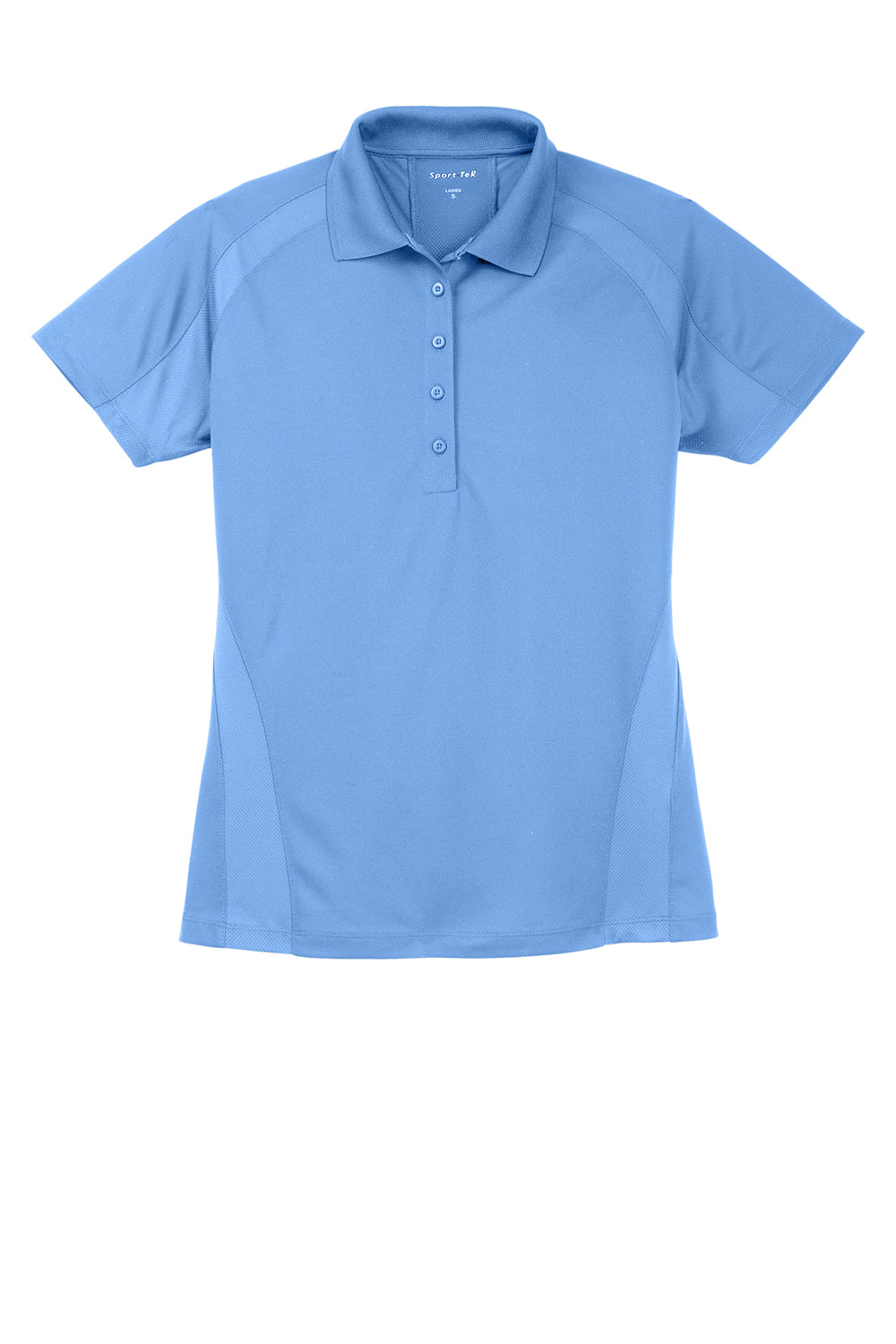 Sport-Tek L474 Womens Dri-Mesh Moisture Wicking Short Sleeve Polo Shirt Carolina Blue Flat Front