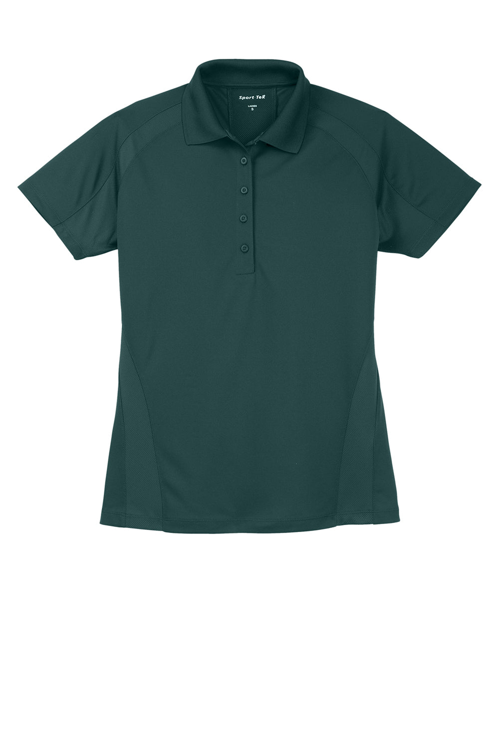 Sport-Tek L474 Womens Dri-Mesh Moisture Wicking Short Sleeve Polo Shirt Dark Green Flat Front