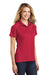 Sport-Tek L474 Womens Dri-Mesh Moisture Wicking Short Sleeve Polo Shirt Engine Red Model 3q