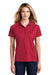 Sport-Tek L474 Womens Dri-Mesh Moisture Wicking Short Sleeve Polo Shirt Engine Red Model Front