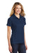 Sport-Tek L474 Womens Dri-Mesh Moisture Wicking Short Sleeve Polo Shirt Navy Blue Model 3q