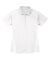 Sport-Tek L474 Womens Dri-Mesh Moisture Wicking Short Sleeve Polo Shirt White Flat Front