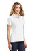 Sport-Tek L474 Womens Dri-Mesh Moisture Wicking Short Sleeve Polo Shirt White Model 3q