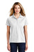 Sport-Tek L474 Womens Dri-Mesh Moisture Wicking Short Sleeve Polo Shirt White Model Front