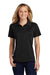 Sport-Tek L475 Womens Dry Zone Moisture Wicking Short Sleeve Polo Shirt Black Model Front