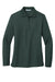 Port Authority L500LS Womens Silk Touch Wrinkle Resistant Long Sleeve Polo Shirt Dark Green Flat Front