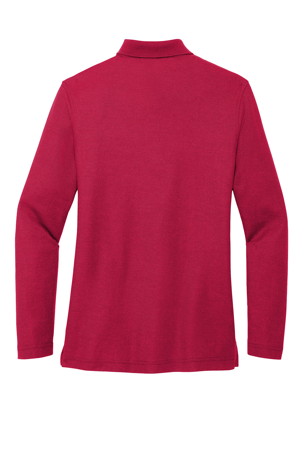 Port Authority L500LS Womens Silk Touch Wrinkle Resistant Long Sleeve Polo Shirt Red Flat Back