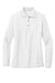 Port Authority L500LS Womens Silk Touch Wrinkle Resistant Long Sleeve Polo Shirt White Flat Front