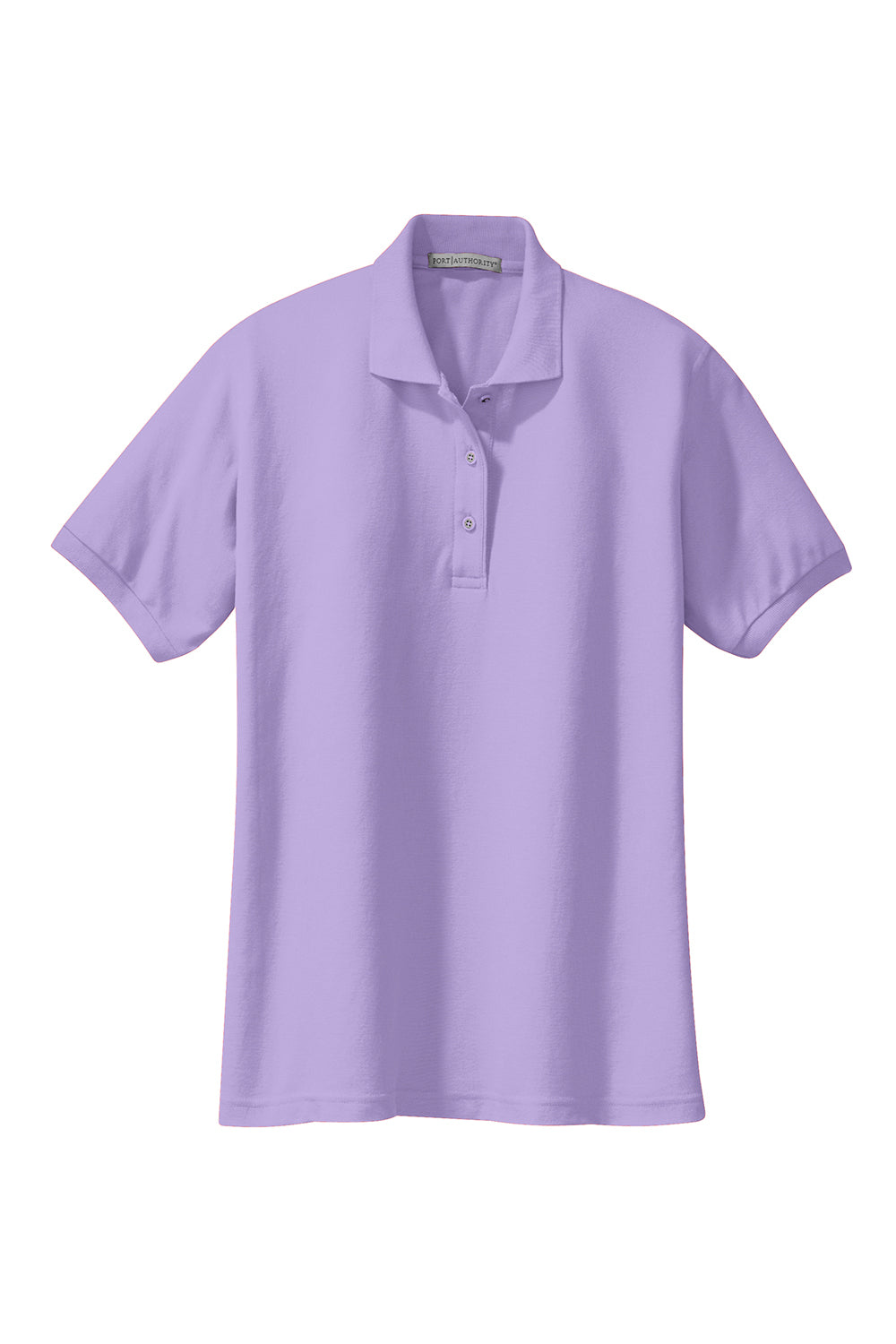 Port Authority L500 Womens Silk Touch Wrinkle Resistant Short Sleeve Polo Shirt Bright Lavender Purple Flat Front