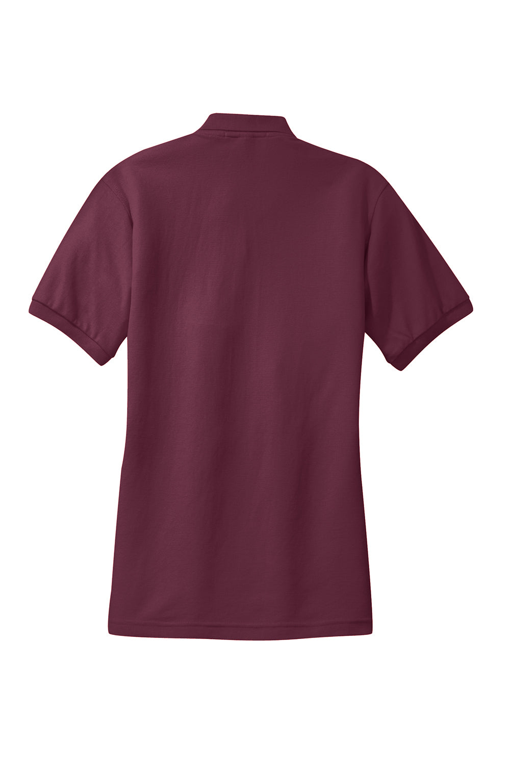 Port Authority L500 Womens Silk Touch Wrinkle Resistant Short Sleeve Polo Shirt Burgundy Flat Back