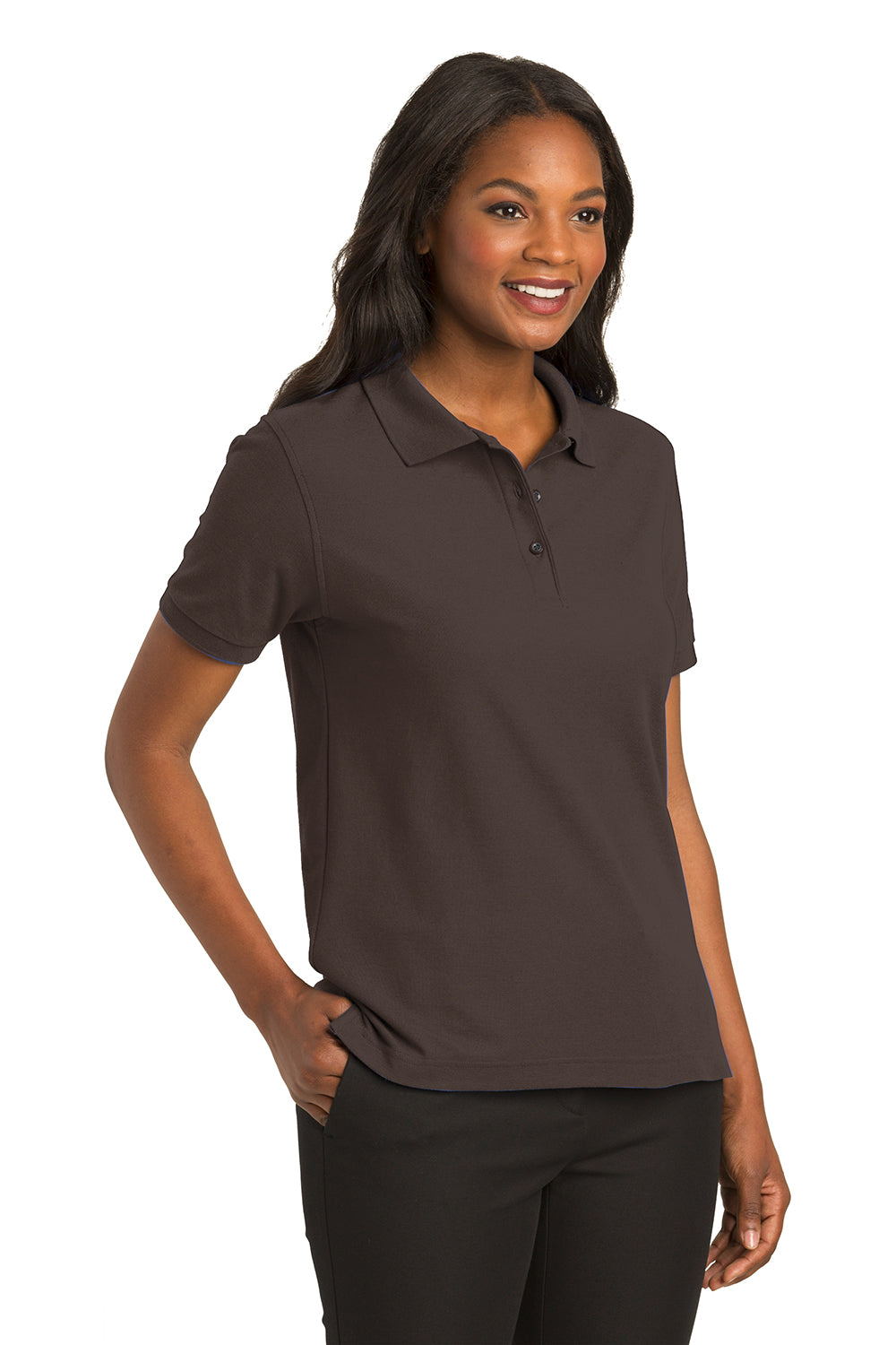 Dark brown womens polo shirt best sale