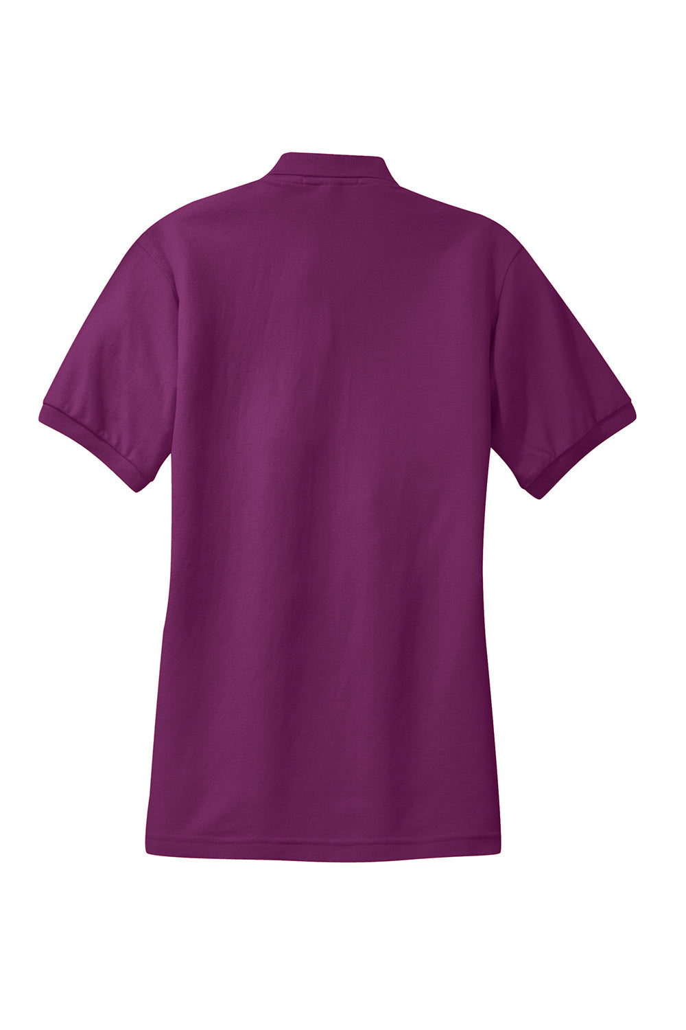 Port Authority L500 Womens Silk Touch Wrinkle Resistant Short Sleeve Polo Shirt Deep Berry Purple Flat Back