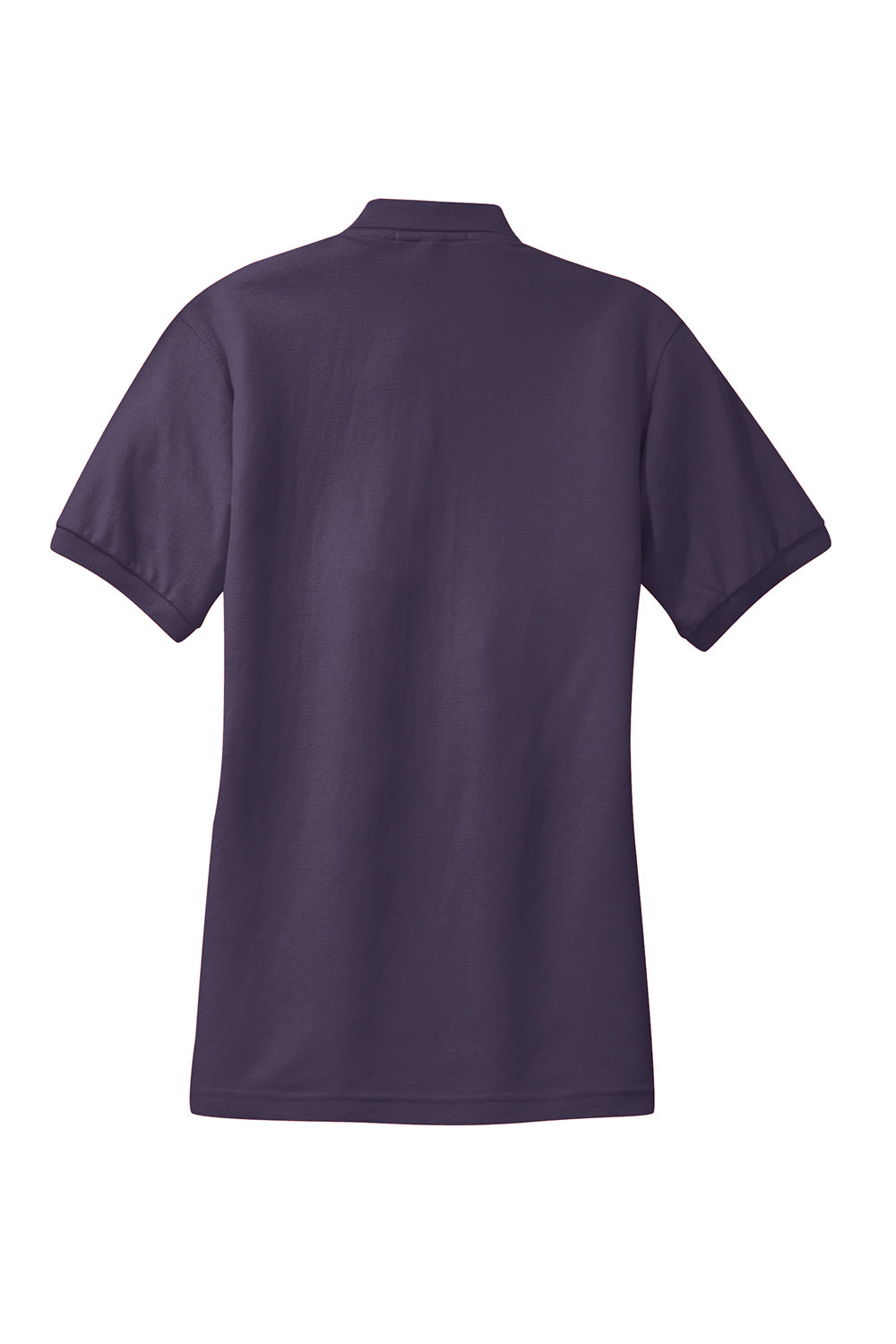 Port Authority L500 Womens Silk Touch Wrinkle Resistant Short Sleeve Polo Shirt Eggplant Purple Flat Back