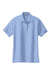 Port Authority L500 Womens Silk Touch Wrinkle Resistant Short Sleeve Polo Shirt Light Blue Flat Front