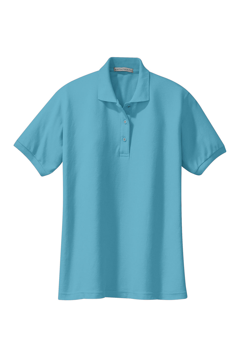 Port Authority L500 Womens Silk Touch Wrinkle Resistant Short Sleeve Polo Shirt Maui Blue Flat Front