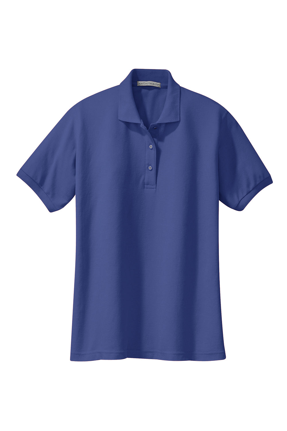 Port Authority L500 Womens Silk Touch Wrinkle Resistant Short Sleeve Polo Shirt Mediterranean Blue Flat Front