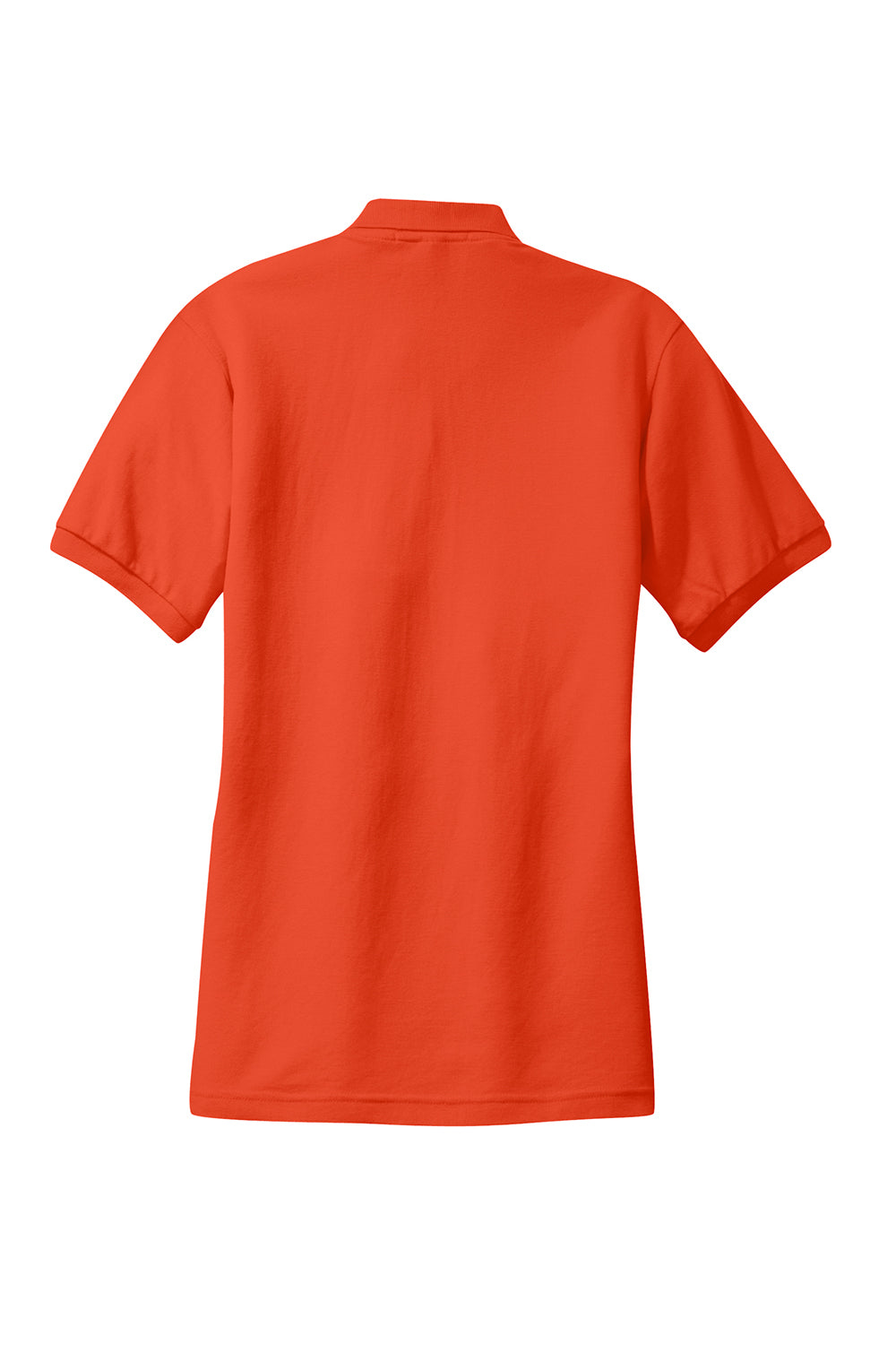 Port Authority L500 Womens Silk Touch Wrinkle Resistant Short Sleeve Polo Shirt Orange Flat Back