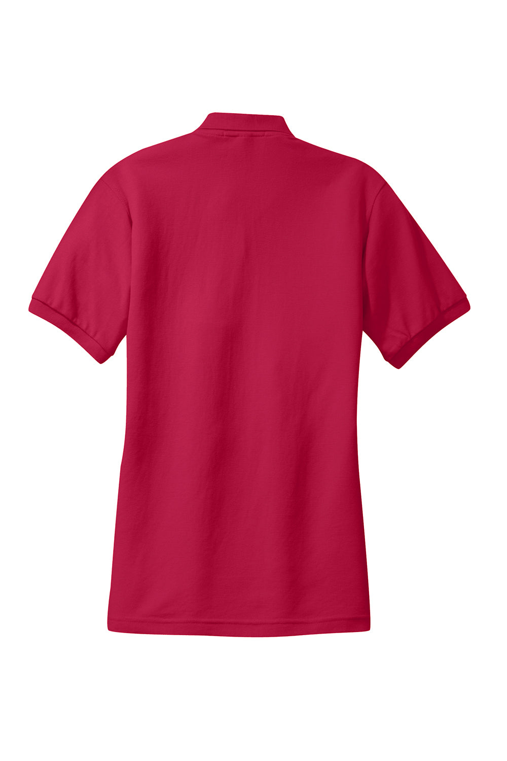 Port Authority L500 Womens Silk Touch Wrinkle Resistant Short Sleeve Polo Shirt Red Flat Back