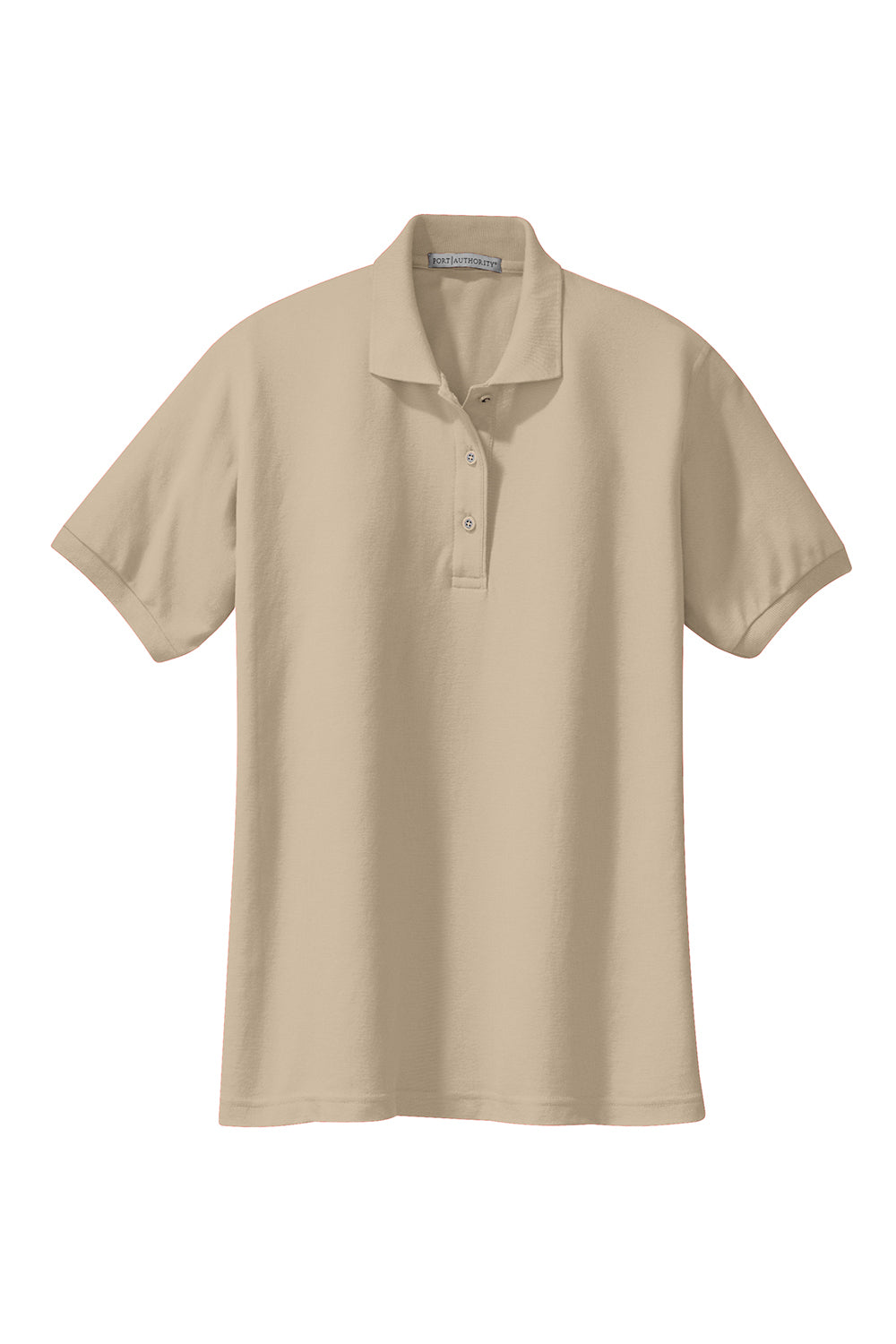 Port Authority L500 Womens Silk Touch Wrinkle Resistant Short Sleeve Polo Shirt Stone Flat Front