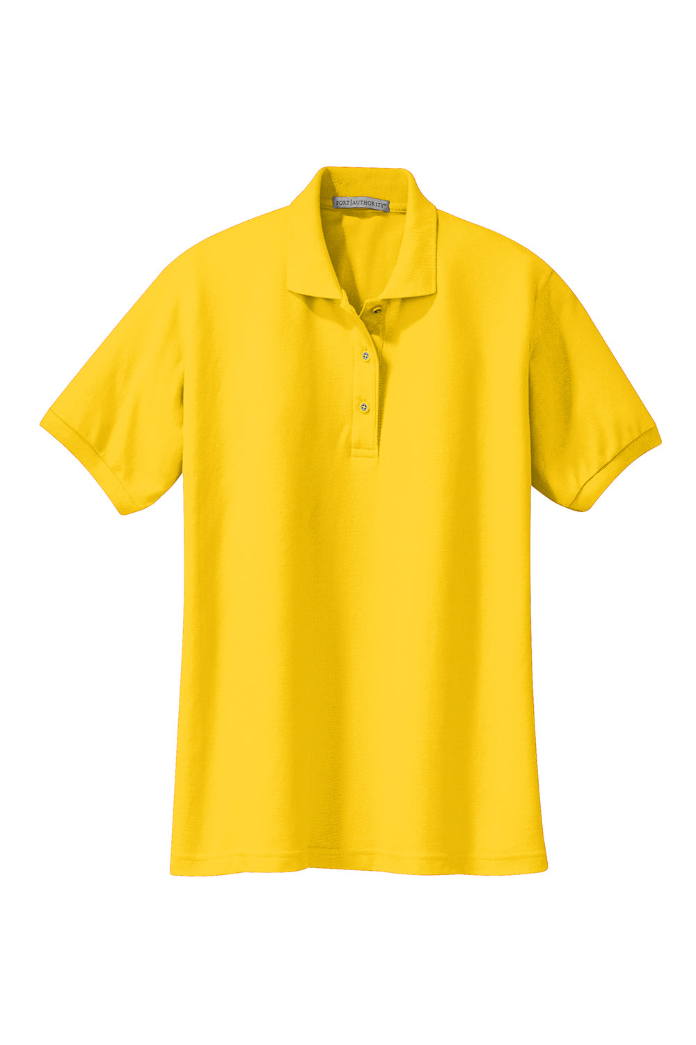 Port Authority L500 Womens Silk Touch Wrinkle Resistant Short Sleeve Polo Shirt Sunflower Yellow Flat Front