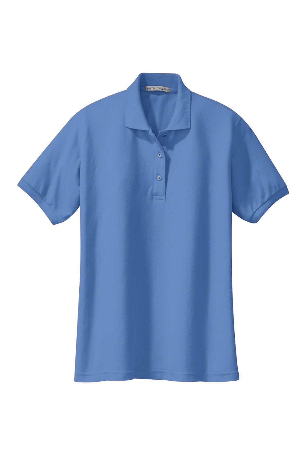 Port Authority L500 Womens Silk Touch Wrinkle Resistant Short Sleeve Polo Shirt Ultramarine Blue Flat Front