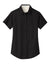 Port Authority L508 Womens Easy Care Wrinkle Resistant Short Sleeve Button Down Shirt Black Flat Front