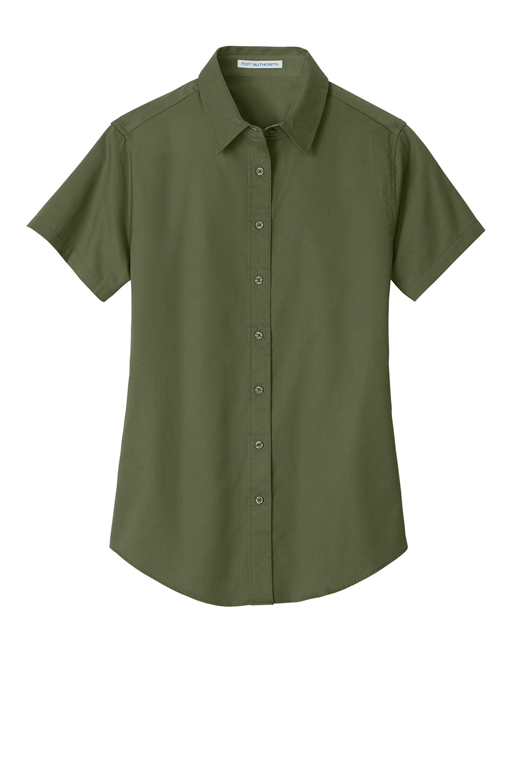 Port Authority L508 Womens Easy Care Wrinkle Resistant Short Sleeve Button Down Shirt Clover Green Flat Front