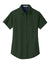 Port Authority L508 Womens Easy Care Wrinkle Resistant Short Sleeve Button Down Shirt Dark Green Flat Front