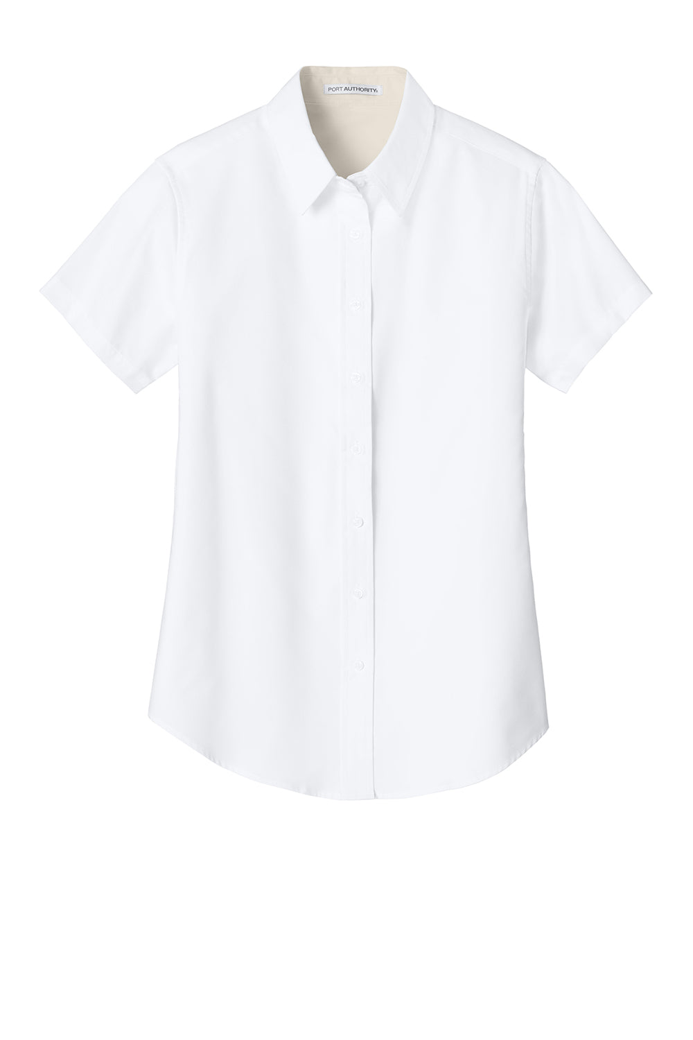 Port Authority L508 Womens Easy Care Wrinkle Resistant Short Sleeve Button Down Shirt White Flat Front