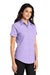 Port Authority L508 Womens Easy Care Wrinkle Resistant Short Sleeve Button Down Shirt Bright Lavender Purple Model 3q