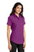 Port Authority L508 Womens Easy Care Wrinkle Resistant Short Sleeve Button Down Shirt Deep Berry Purple Model 3q