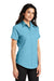 Port Authority L508 Womens Easy Care Wrinkle Resistant Short Sleeve Button Down Shirt Maui Blue Model 3q