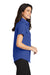 Port Authority L508 Womens Easy Care Wrinkle Resistant Short Sleeve Button Down Shirt Royal Blue Model Side