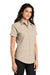 Port Authority L508 Womens Easy Care Wrinkle Resistant Short Sleeve Button Down Shirt Stone Brown Model 3q