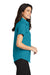 Port Authority L508 Womens Easy Care Wrinkle Resistant Short Sleeve Button Down Shirt Teal Green Model Side