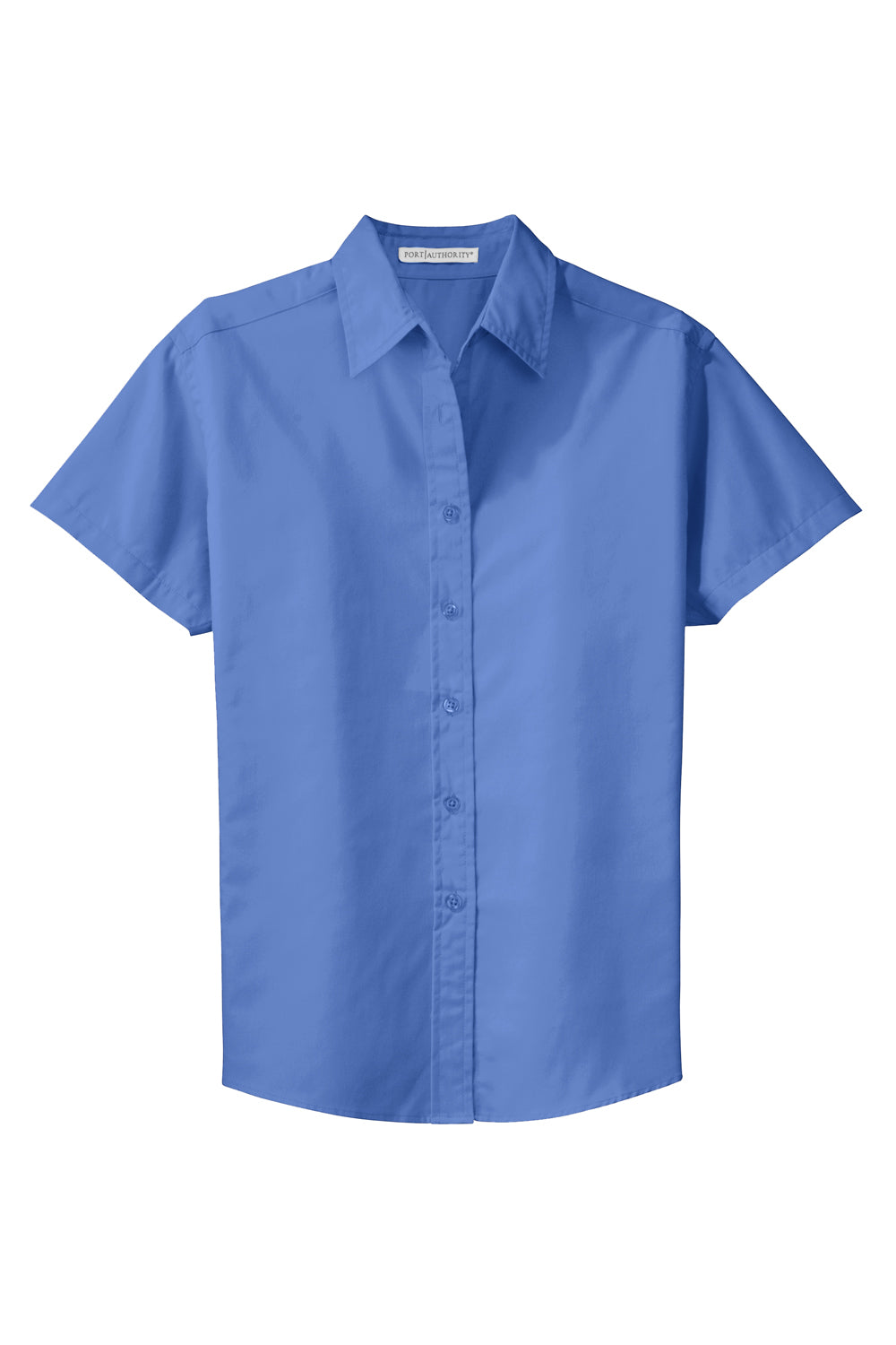 Port Authority L508 Womens Easy Care Wrinkle Resistant Short Sleeve Button Down Shirt Ultramarine Blue Flat Front