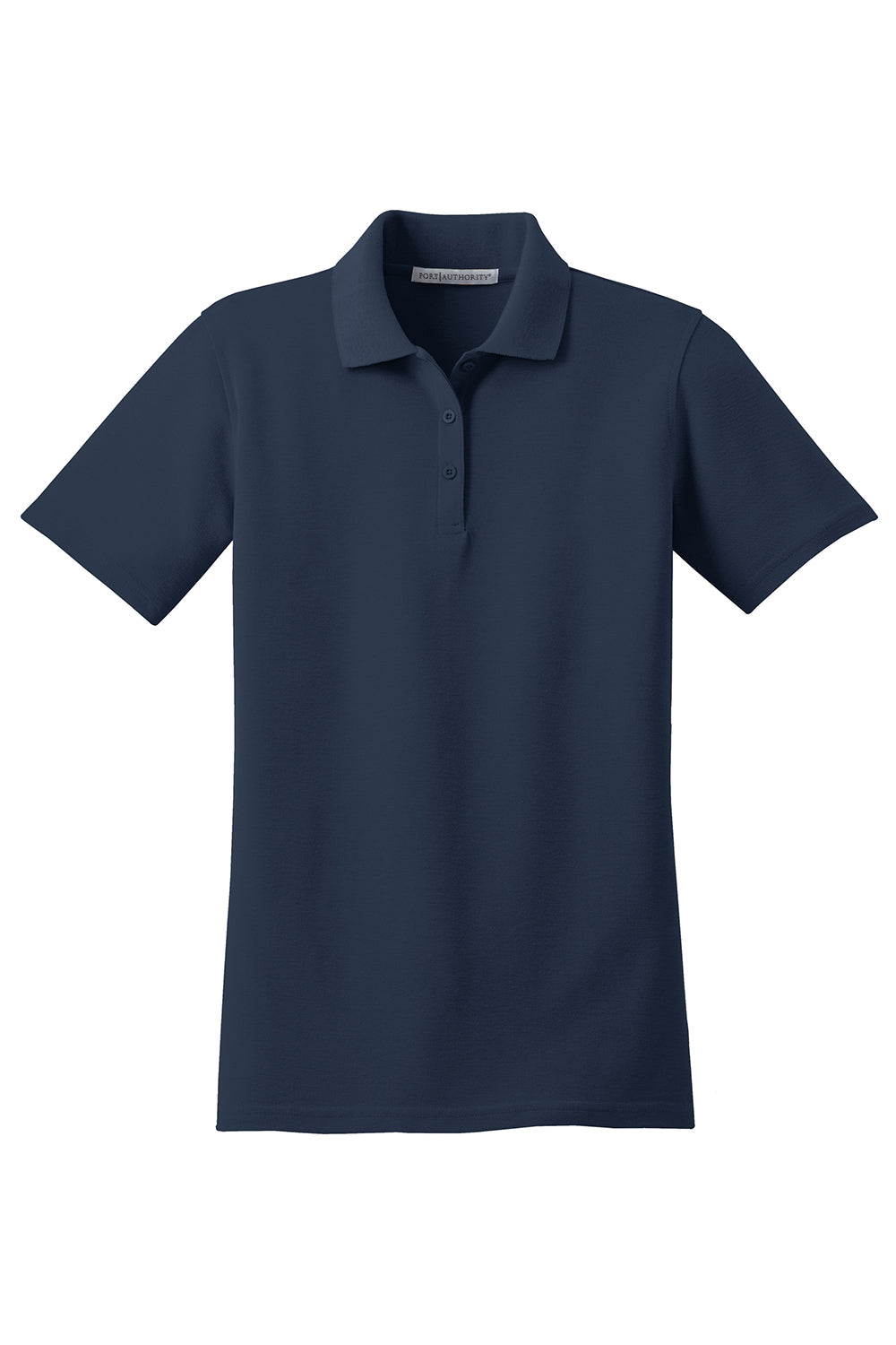 Port Authority L510 Womens Moisture Wicking Short Sleeve Polo Shirt Navy Blue Flat Front