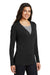 Port Authority L515 Womens Long Sleeve Cardigan Sweater Black Model 3q