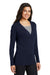 Port Authority L515 Womens Long Sleeve Cardigan Sweater True Navy Blue Model 3q