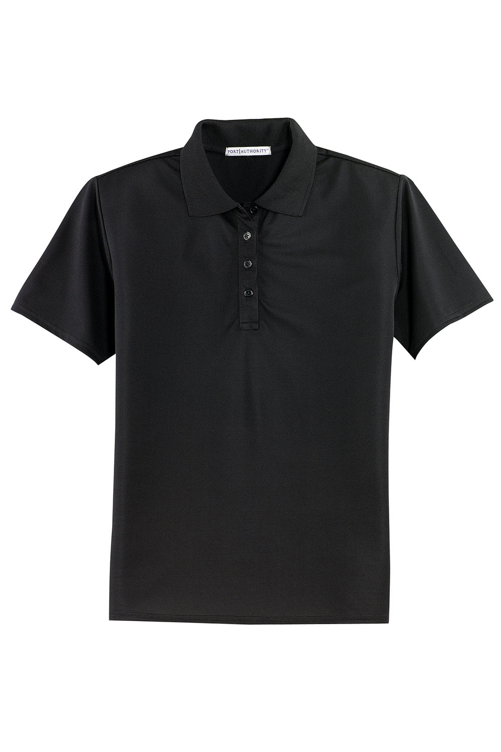 Port Authority L525 Womens Dry Zone Moisture Wicking Short Sleeve Polo Shirt Black Flat Front