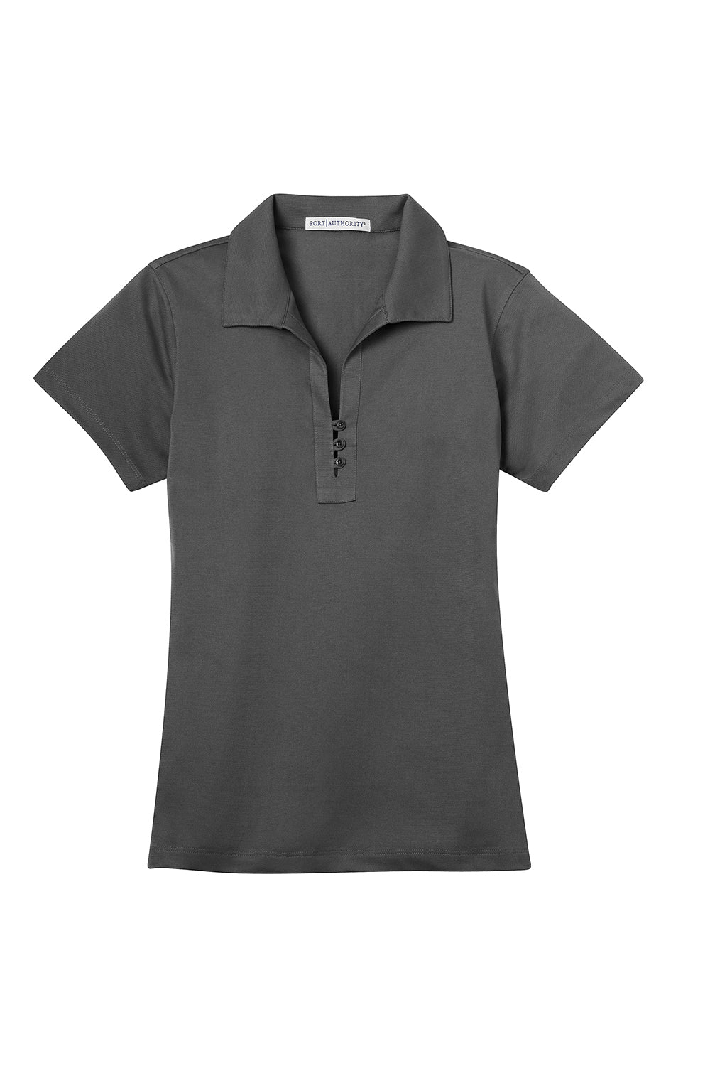 Port Authority L527 Womens Tech Moisture Wicking Short Sleeve Polo Shirt Smoke Grey Flat Front