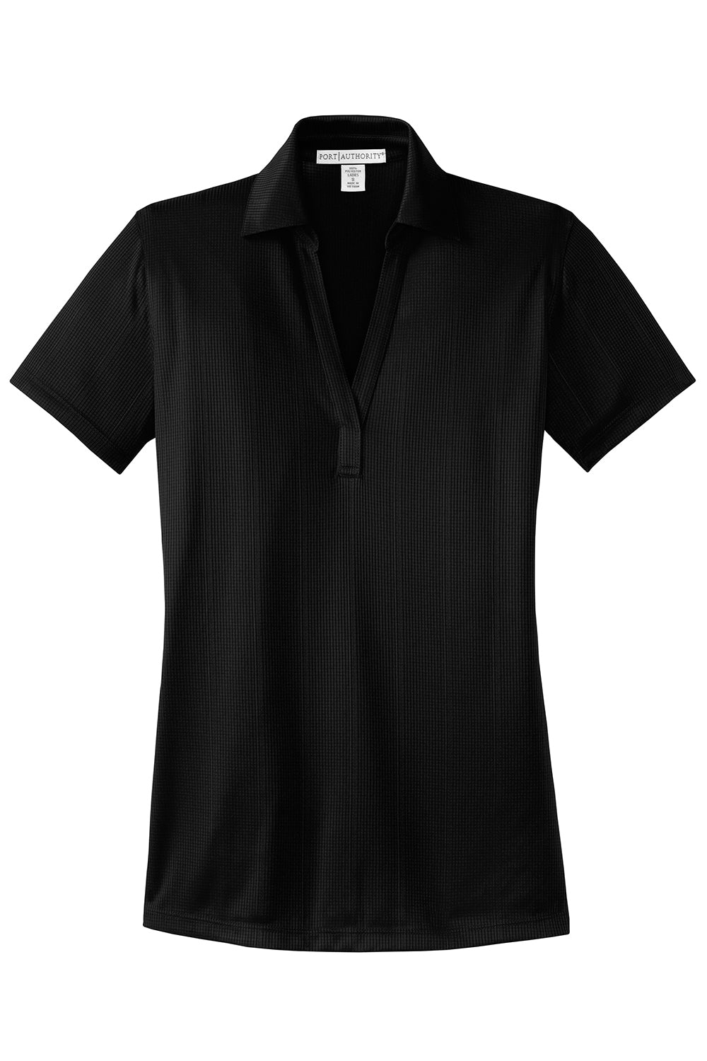 Port Authority L528 Womens Performance Moisture Wicking Short Sleeve Polo Shirt Black Flat Front