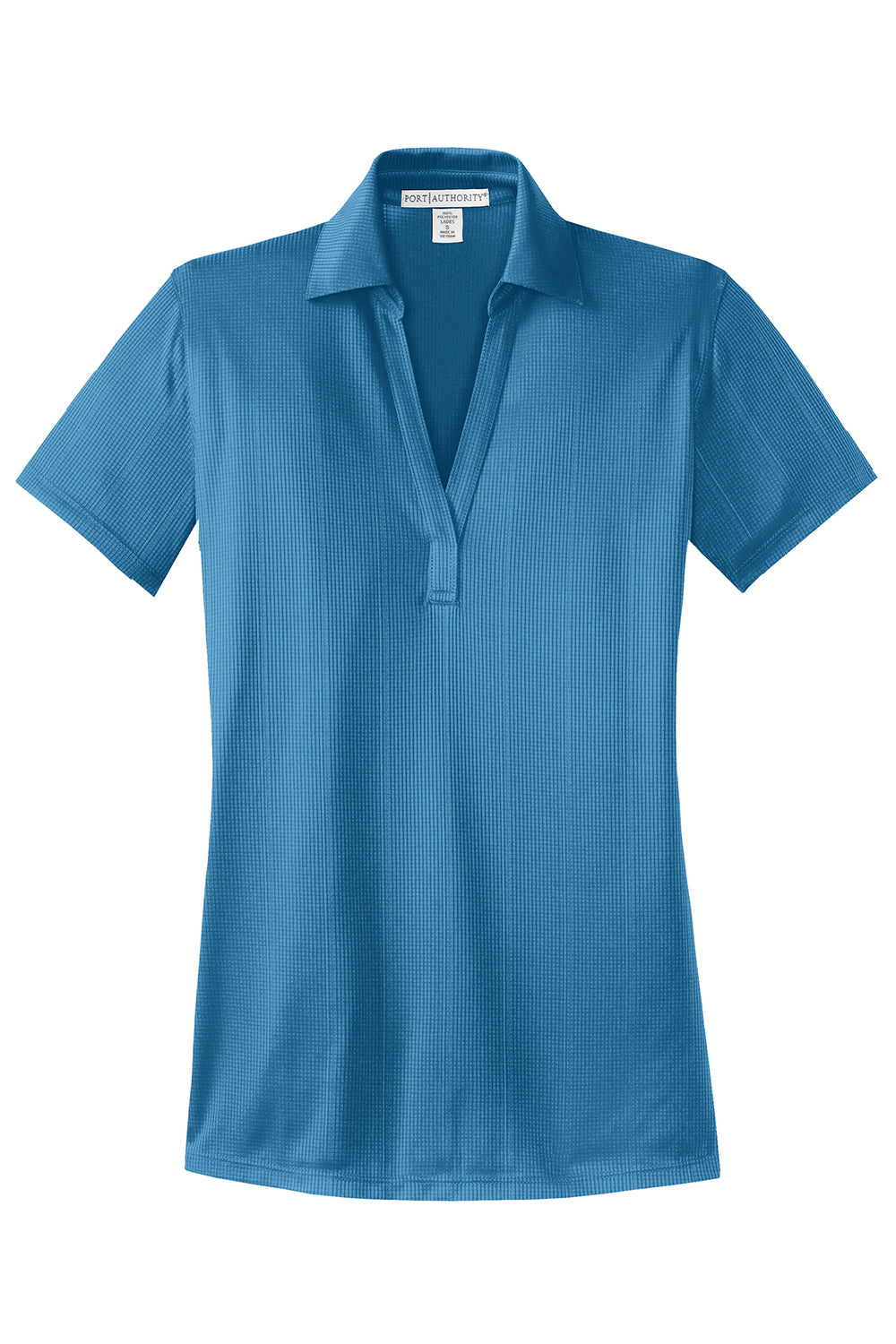 Port Authority L528 Womens Performance Moisture Wicking Short Sleeve Polo Shirt Ocean Blue Flat Front