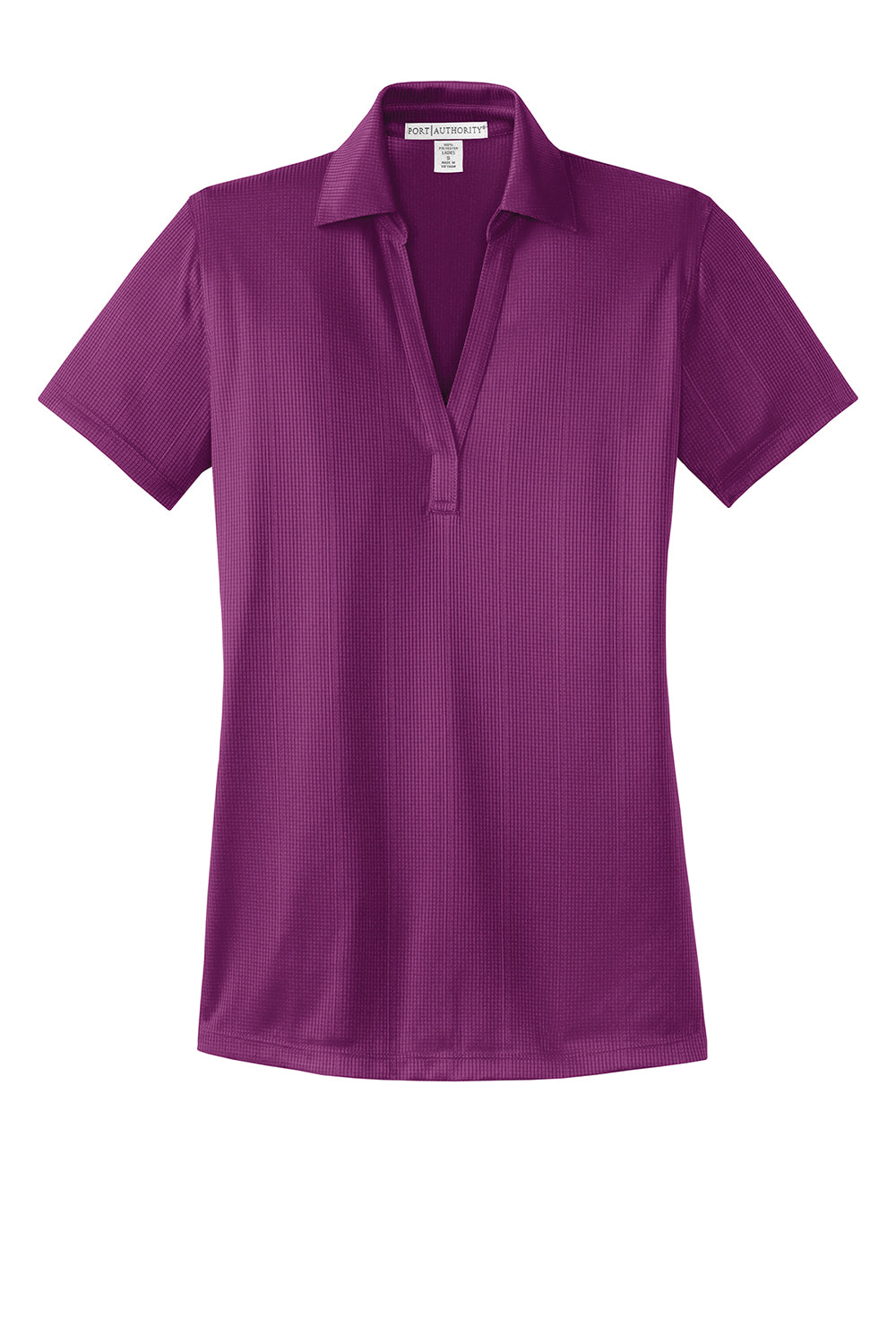 Port Authority L528 Womens Performance Moisture Wicking Short Sleeve Polo Shirt Violet Purple Flat Front