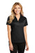 Port Authority L528 Womens Performance Moisture Wicking Short Sleeve Polo Shirt Black Model Front