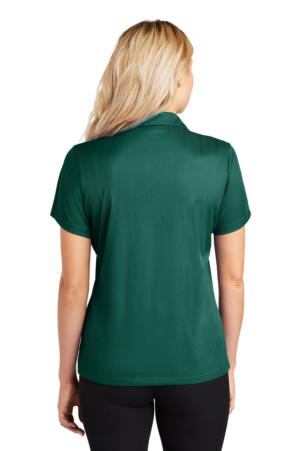 Port Authority L528 Womens Performance Moisture Wicking Short Sleeve Polo Shirt Green Glen Model Back