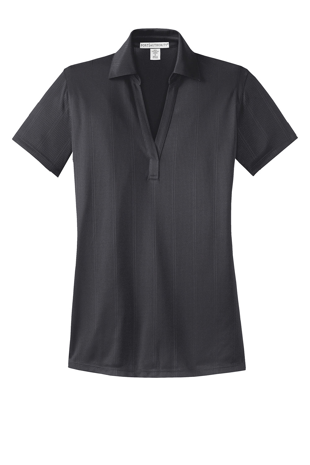 Port Authority L528 Womens Performance Moisture Wicking Short Sleeve Polo Shirt Smoke Grey Flat Front