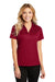 Port Authority L528 Womens Performance Moisture Wicking Short Sleeve Polo Shirt Rich Red Model Front